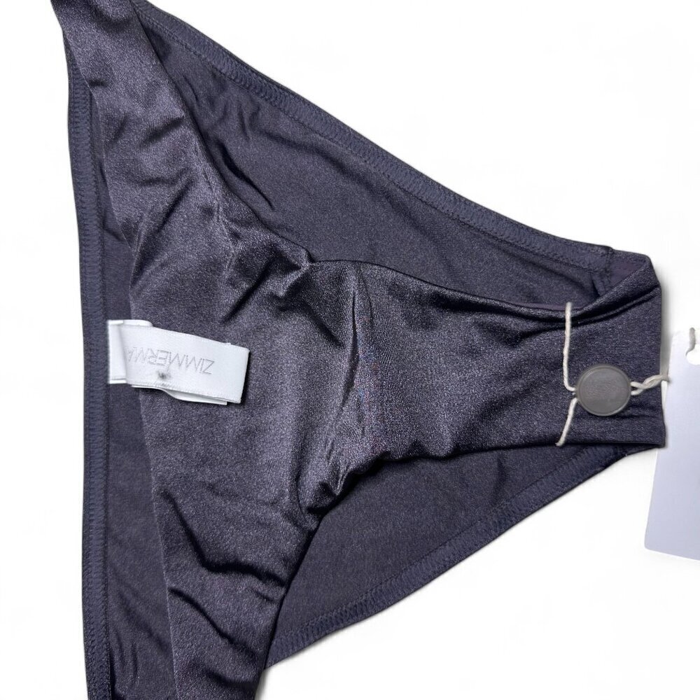 Zimmermann Women's Shimmery Dark Grey Bikini Swim Bottoms US 2 - 4 NWOT - Picture 2 of 7